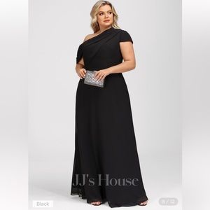 A-line Asymmetrical Floor-Length Chiffon Evening Dress With Pleated 021